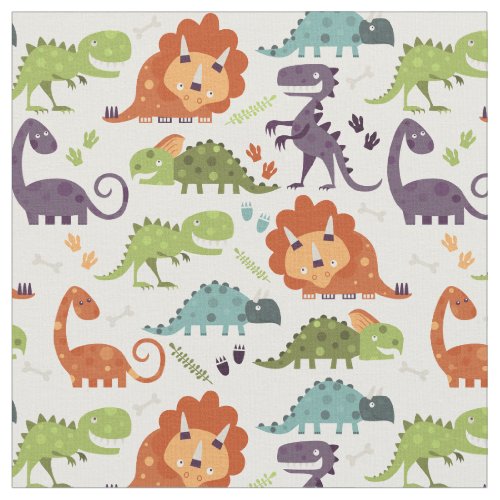 Custom Fabric 12 Cute Dinosaurs Dino Boys Kid Pattern Fabric