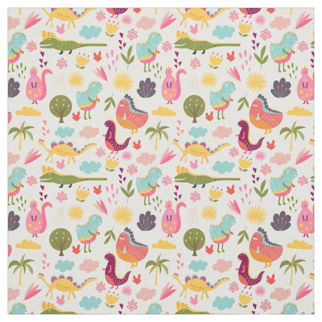 Cute Dinosaurs Fabric (Swatch)
