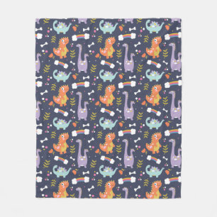 Cute Dinosaurs Fleece Blanket