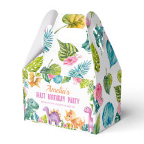 Cute Dinosaurs Girl Birthday Favor Box