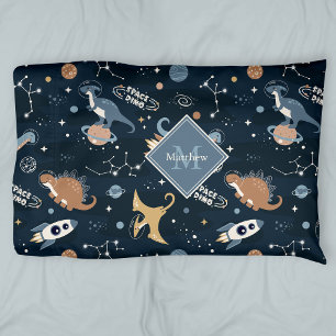 Cute Dinosaurs in Space Pattern Kids Pillow Case