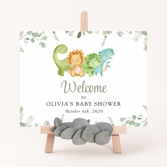 Cute Dinosaurs, Jurassic, Baby Shower Welcome Sign (Creator Uploaded)