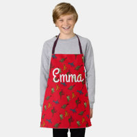 Jurassic Dinosaur Pink Personalized Girls Apron