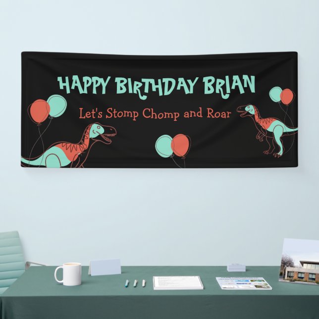 Cute Dinosaurs kid's Birthday Banner (Tradeshow)