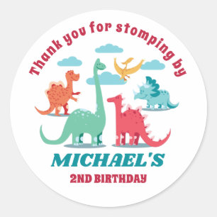 Cute Dinosaurs Kids Birthday Party Baby Shower Classic Round Sticker