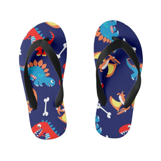 Cute dinosaurs. kid's flip flops (Footbed)