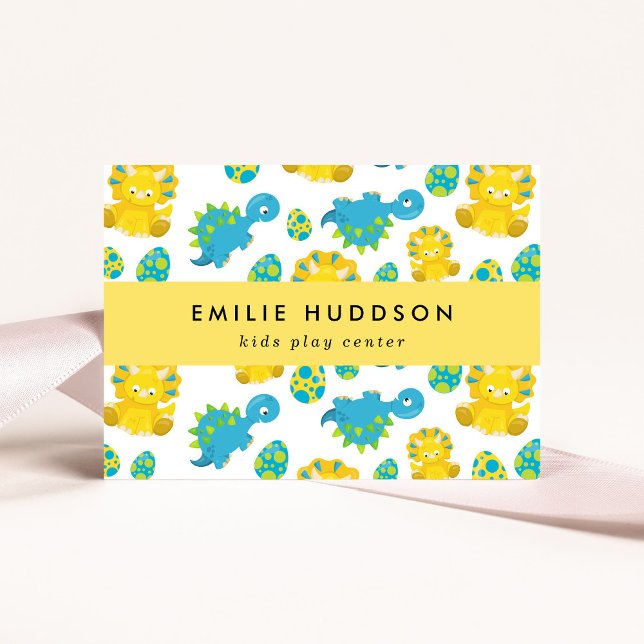 Cute Dinosaurs, Kids Play Center, Activity Center Business Card (Creator Uploaded)