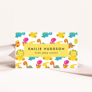 Cute Dinosaurs, Kids Play Center, Activity Center Business Card