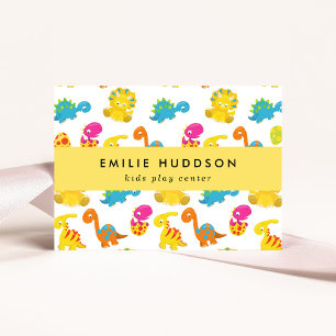 Cute Dinosaurs, Kids Play Center, Activity Center Business Card