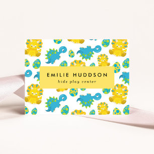 Cute Dinosaurs, Kids Play Center, Activity Center Business Card