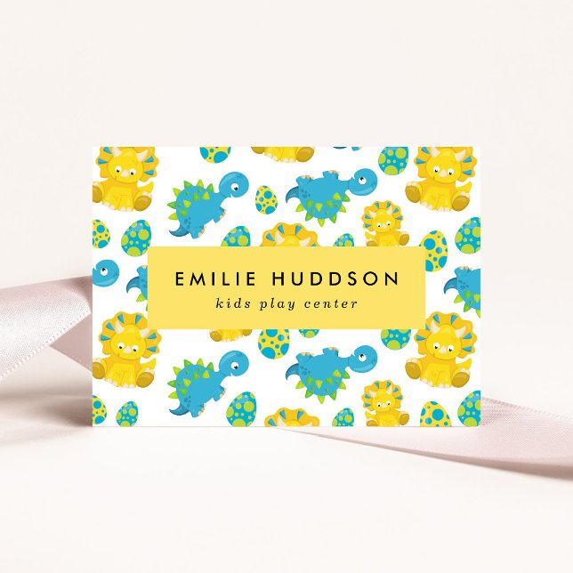 Cute Dinosaurs, Kids Play Center, Activity Center Business Card (Creator Uploaded)