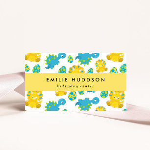 Cute Dinosaurs, Kids Play Center, Activity Center Business Card