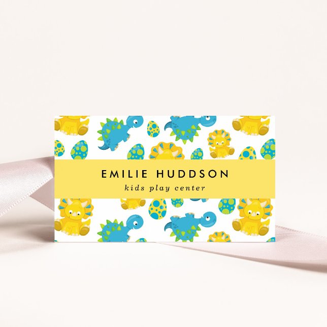 Cute Dinosaurs, Kids Play Center, Activity Center Business Card (Creator Uploaded)