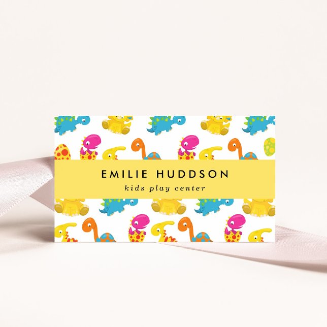 Cute Dinosaurs, Kids Play Center, Activity Center Business Card (Creator Uploaded)