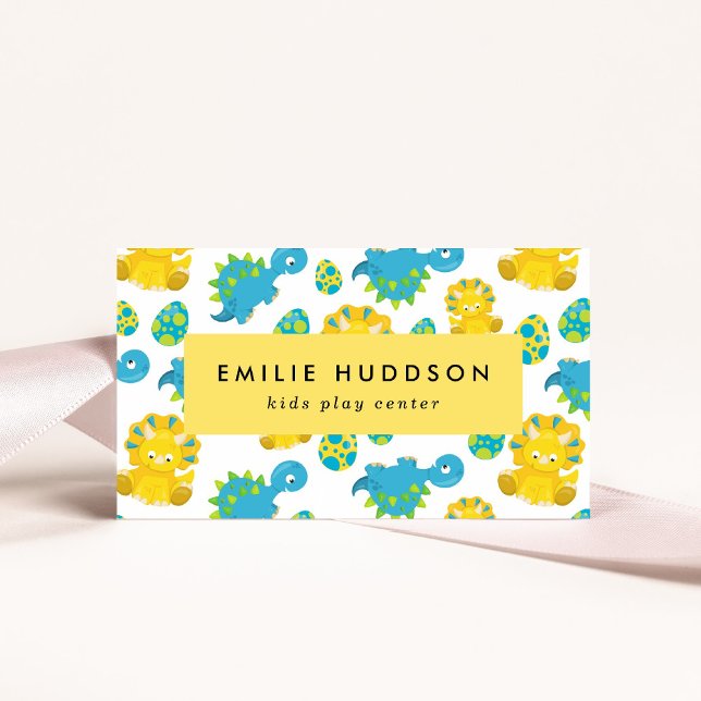 Cute Dinosaurs, Kids Play Center, Activity Center Business Card (Creator Uploaded)
