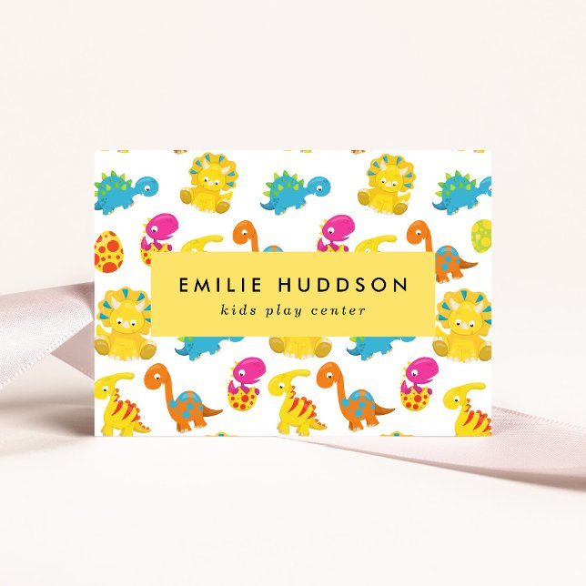 Cute Dinosaurs, Kids Play Center, Activity Center Business Card (Creator Uploaded)