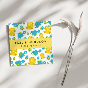 Cute Dinosaurs, Kids Play Center, Activity Center Square Business Card