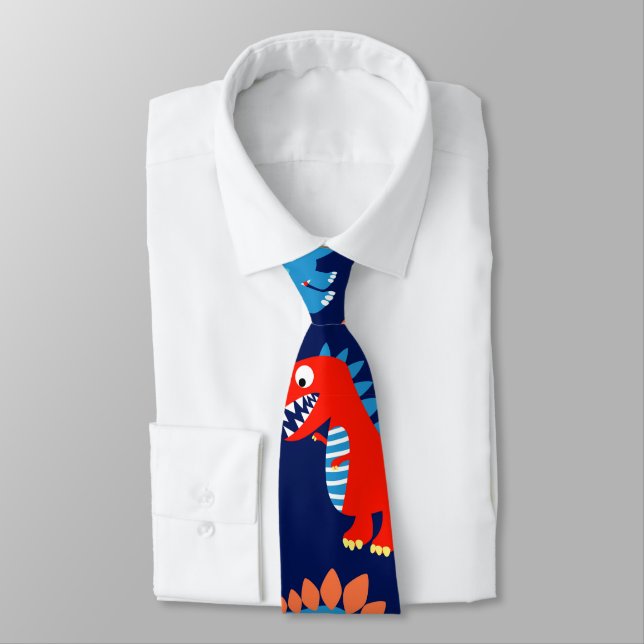 Cute dinosaurs neck tie (Tied)