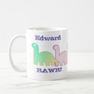 Cute Dinosaurs Pastel Colorful Coffee Mug