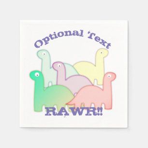 Cute Dinosaurs Pastel Colorful Napkins