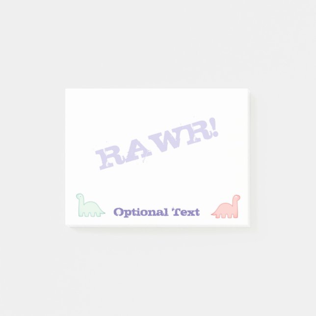 Cute Dinosaurs Pastel Colorful Post-it Notes (Front)