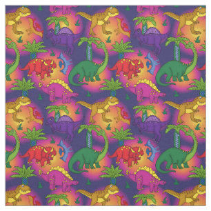 Cute Dinosaurs Pattern Colorful Dinosaur Fabric