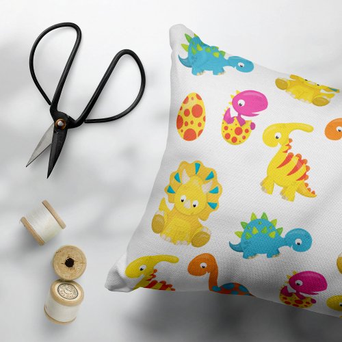 Cute Dinosaurs Pattern Of Dinosaurs Baby Dino Accent Pillow