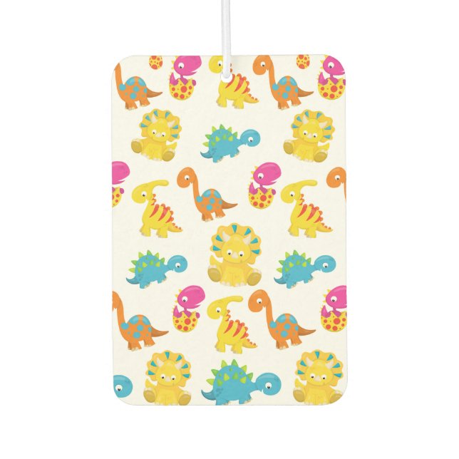 Cute Dinosaurs, Pattern Of Dinosaurs, Baby Dino Air Freshener (Front)