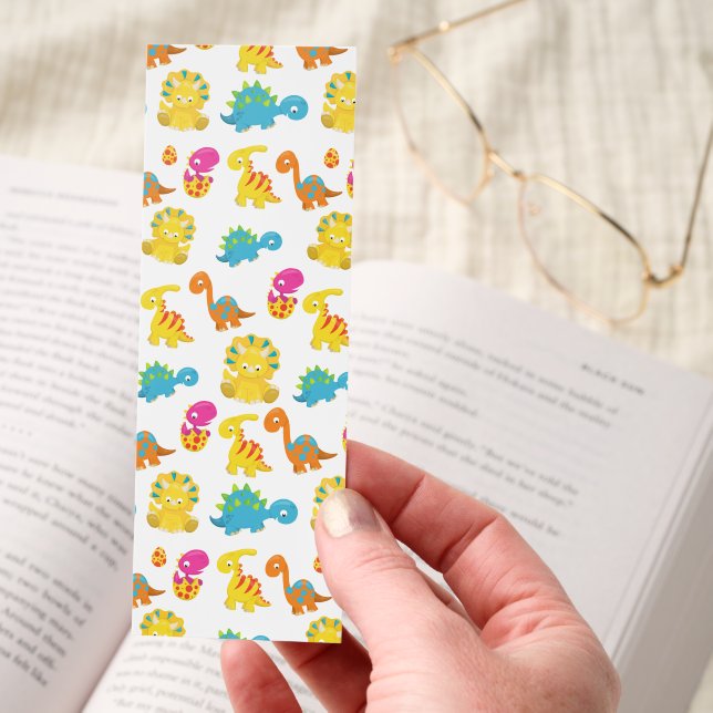 Cute Dinosaurs, Pattern Of Dinosaurs, Baby Dino Bookmarks (Hand)