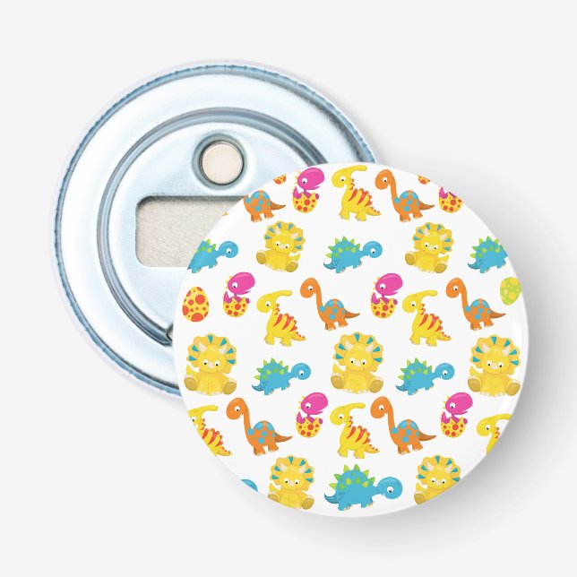 Cute Dinosaurs, Pattern Of Dinosaurs, Baby Dino Bottle Opener (Front)