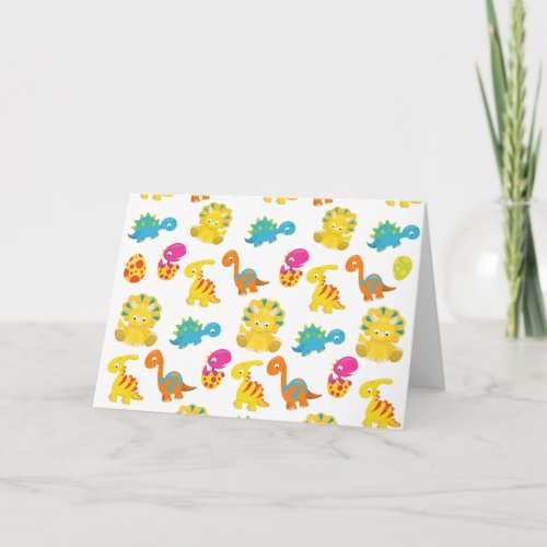 Cute Dinosaurs Pattern Of Dinosaurs Baby Dino Card