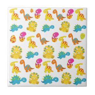 Cute Dinosaurs, Pattern Of Dinosaurs, Baby Dino Ceramic Tile