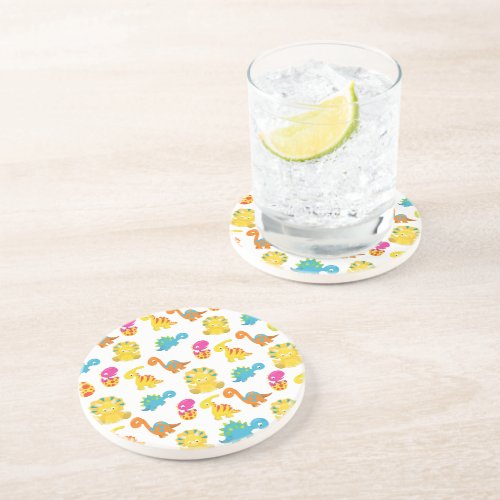 Cute Dinosaurs Pattern Of Dinosaurs Baby Dino Coaster