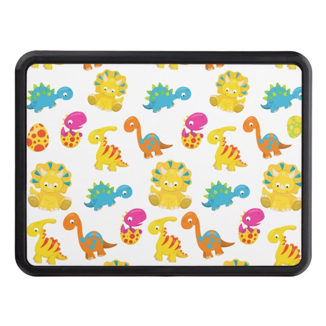 Cute Dinosaurs, Pattern Of Dinosaurs, Baby Dino Hitch Cover (Front)