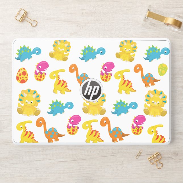 Cute Dinosaurs, Pattern Of Dinosaurs, Baby Dino HP Laptop Skin (Desk)