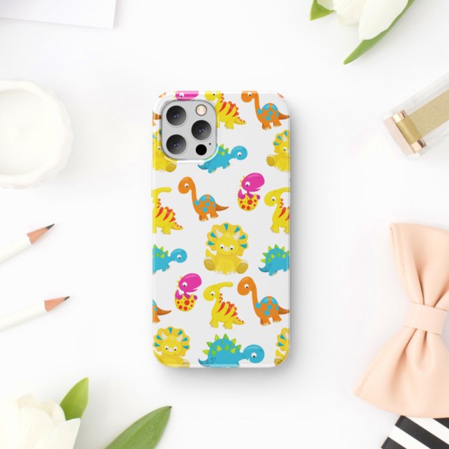 Cute Dinosaurs, Pattern Of Dinosaurs, Baby Dino iPhone Case (Creator Uploaded)