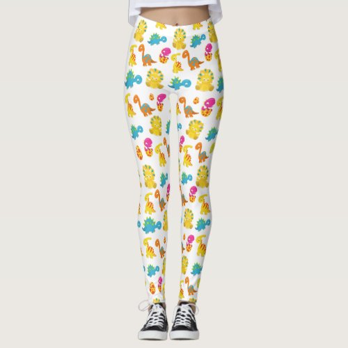 Cute Dinosaurs Pattern Of Dinosaurs Baby Dino Leggings