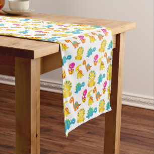 Cute Dinosaurs, Pattern Of Dinosaurs, Baby Dino Medium Table Runner