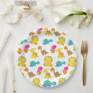 Cute Dinosaurs, Pattern Of Dinosaurs, Baby Dino Paper Plates