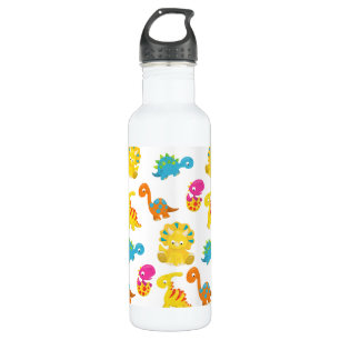 Cute Dinosaurs, Pattern Of Dinosaurs, Baby Dino Stainless Steel Water Bottle