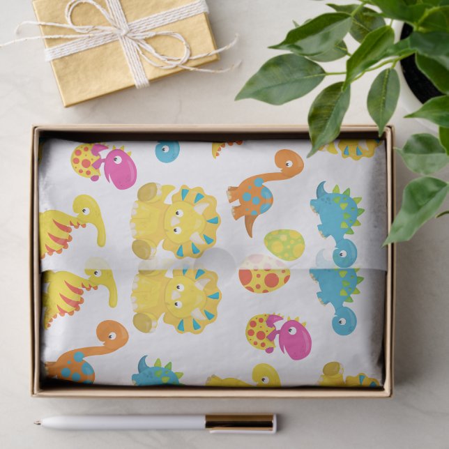 Cute Dinosaurs, Pattern Of Dinosaurs, Baby Dino Tissue Paper (Gift)