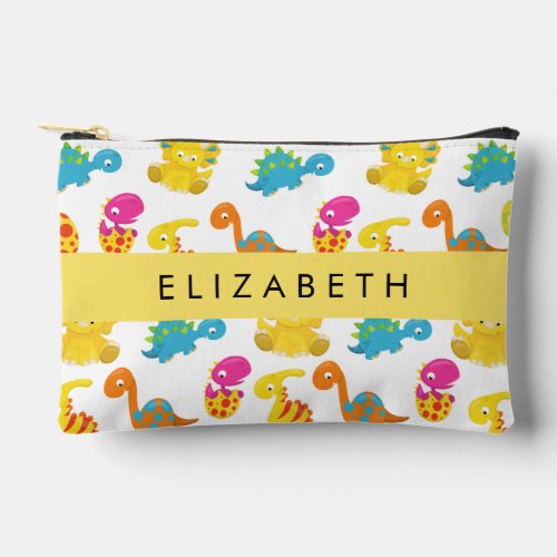 Cute Dinosaurs Pattern Of Dinosaurs Your Name Accessory Pouch