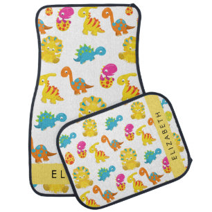 Cute Dinosaurs, Pattern Of Dinosaurs, Your Name Car Floor Mat