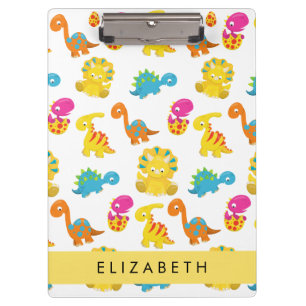 Cute Dinosaurs, Pattern Of Dinosaurs, Your Name Clipboard