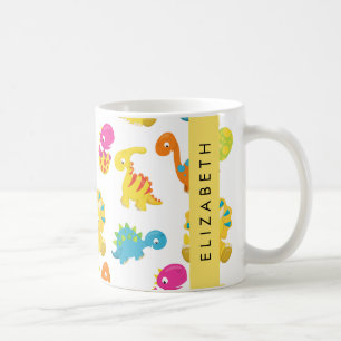 Cute Dinosaurs, Pattern Of Dinosaurs, Your Name Coffee Mug