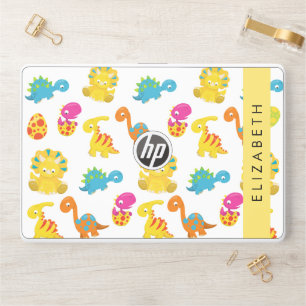 Cute Dinosaurs, Pattern Of Dinosaurs, Your Name HP Laptop Skin