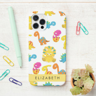 Cute Dinosaurs, Pattern Of Dinosaurs, Your Name iPhone 12 Pro Case