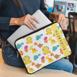 Cute Dinosaurs, Pattern Of Dinosaurs, Your Name Laptop Sleeve<br><div class="desc">Cute,  fun and adorable pattern with baby dinosaurs and eggs. Modern and trendy gift,  perfect for the dinosaur lover in your life. Personalize by adding your name,  nickname,  monogram or initials.</div>