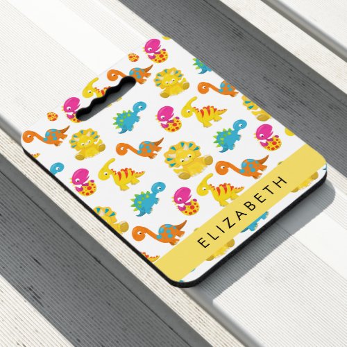 Cute Dinosaurs Pattern Of Dinosaurs Your Name Seat Cushion