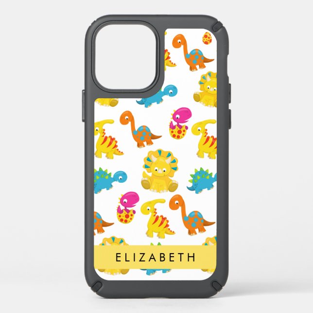 Cute Dinosaurs, Pattern Of Dinosaurs, Your Name Speck iPhone 12 Case (Front)
